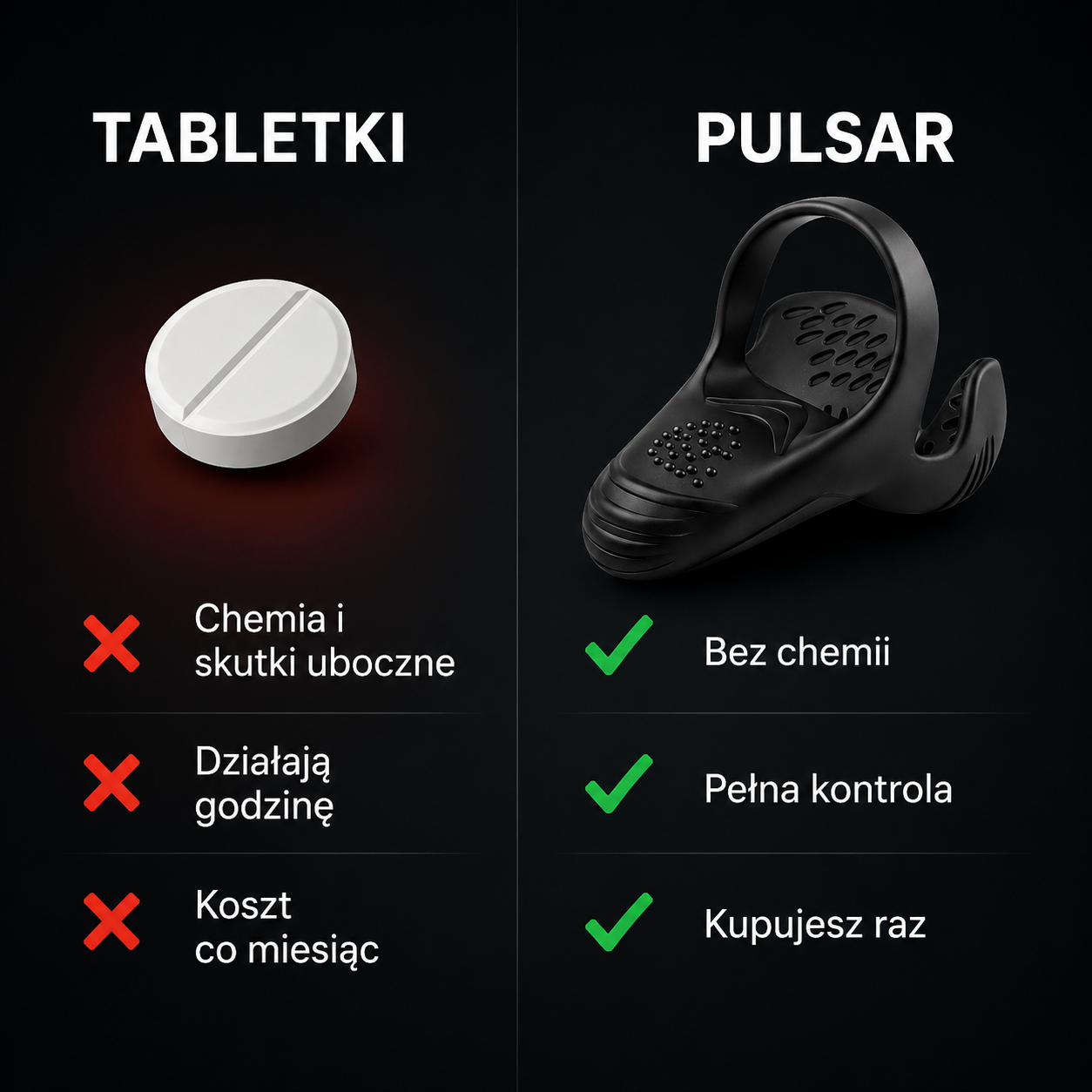 PULSAR vs tabletki — porównanie